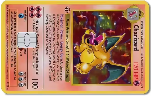 Charizard Poke Card - Credit Card Skin/Cover