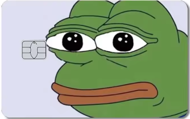 Sad Frog Meme Card Skin - Pepe