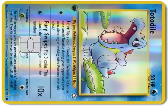pokemon card totodile Totodile Poke Card - Card Skin/Cover - StickersVault