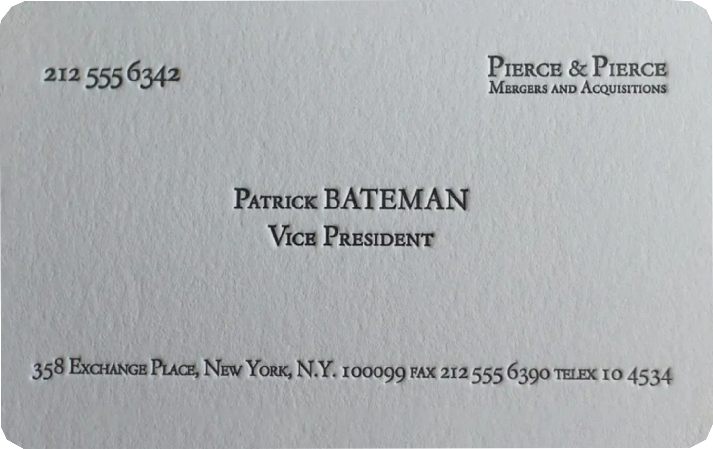 Patrick Bateman Business Card Skin