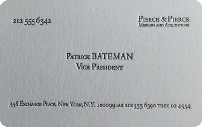 Patrick Bateman Business Card Skin