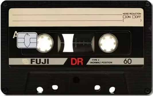 Vintage Fuji cassette tape with visible branding and design details.