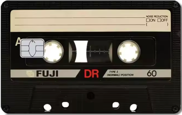 Vintage Fuji cassette tape with visible branding and design details.