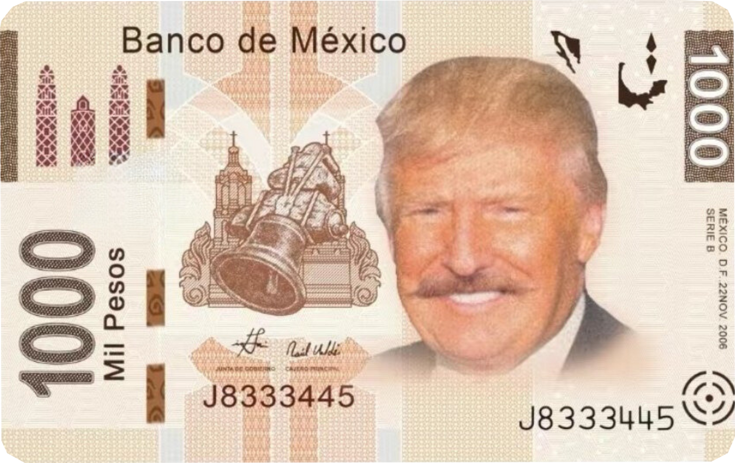 Trump on Mexican Pesos Card Skin