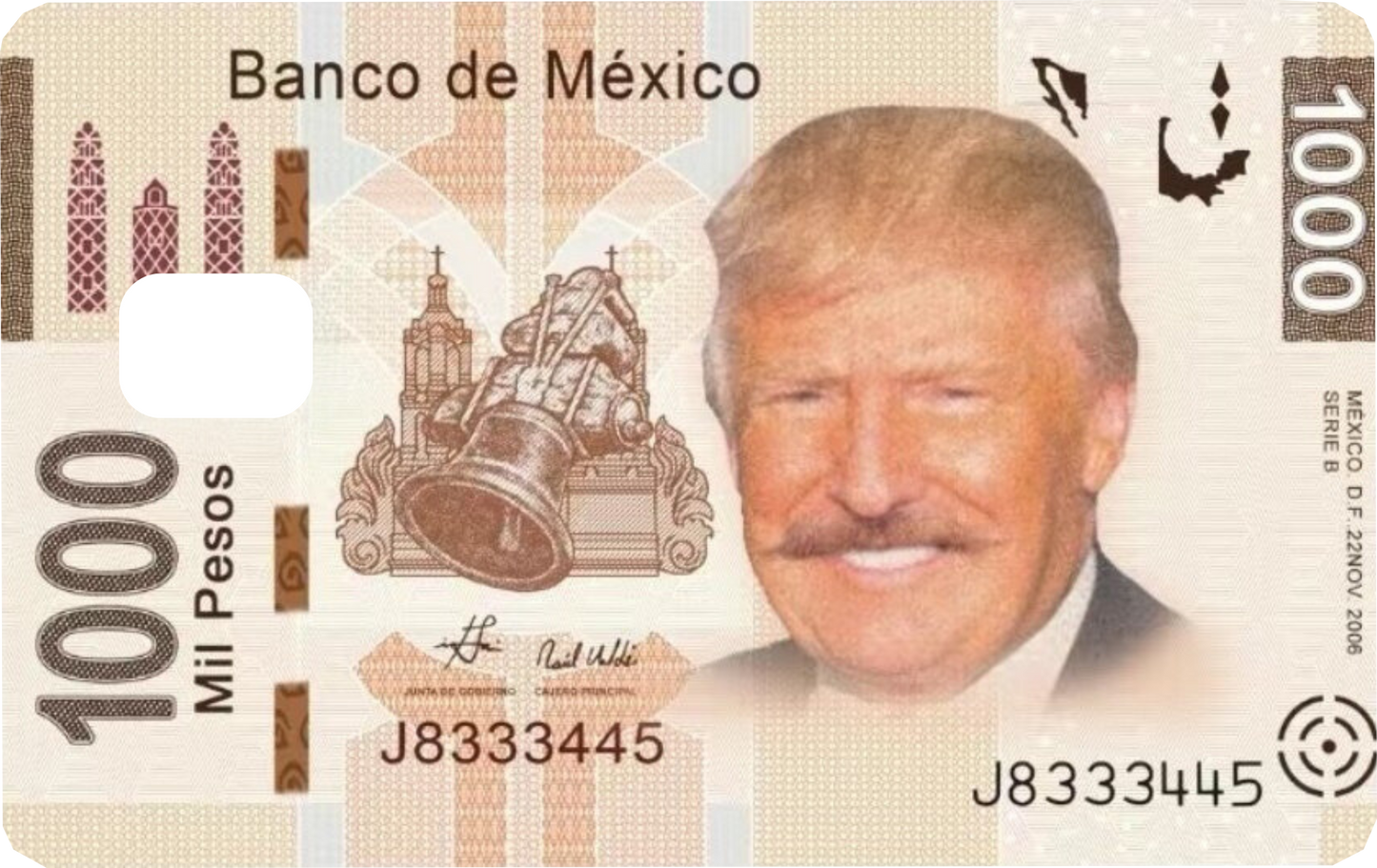 Trump on Mexican Pesos Card Skin