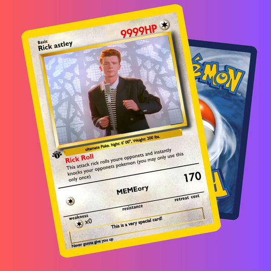 a card with a picture of a man in a suit