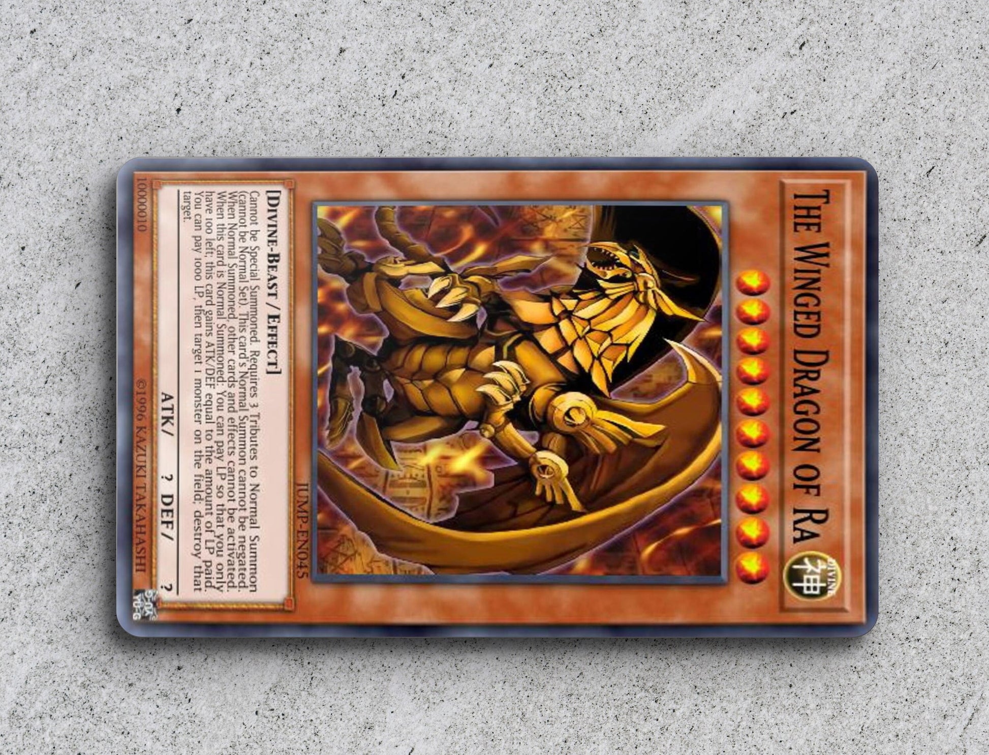 a close up of a card on a surface yu-gi-oh