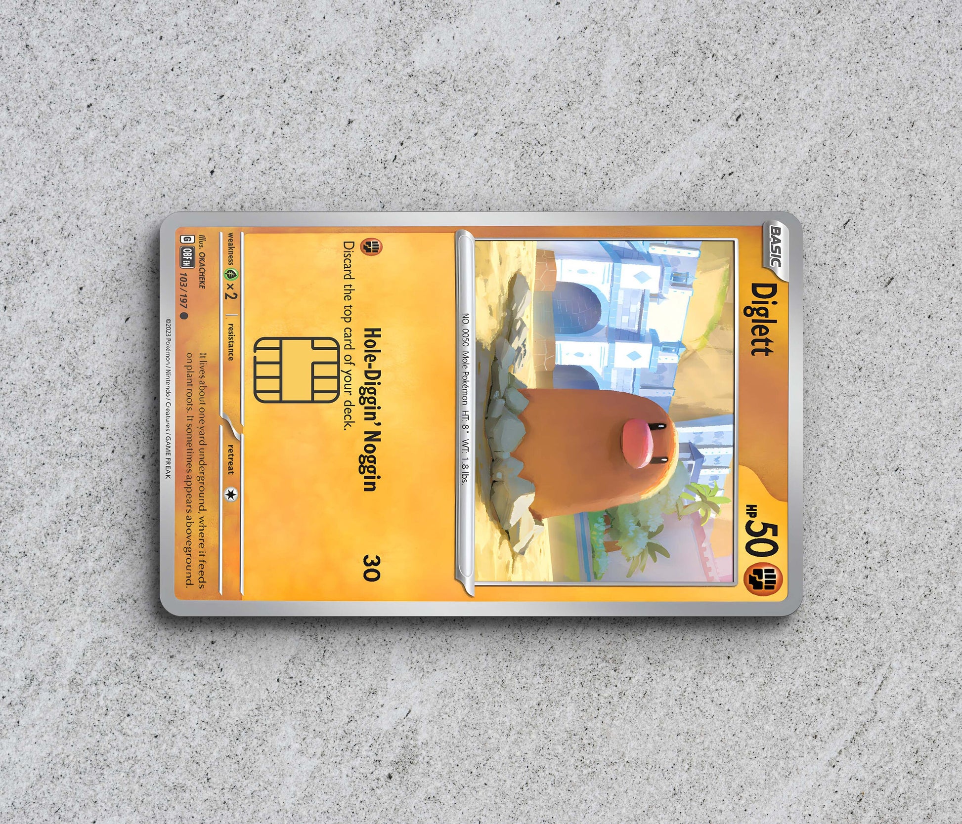 Diglett Pokemon Card - Card Skin/Cover StickersVault