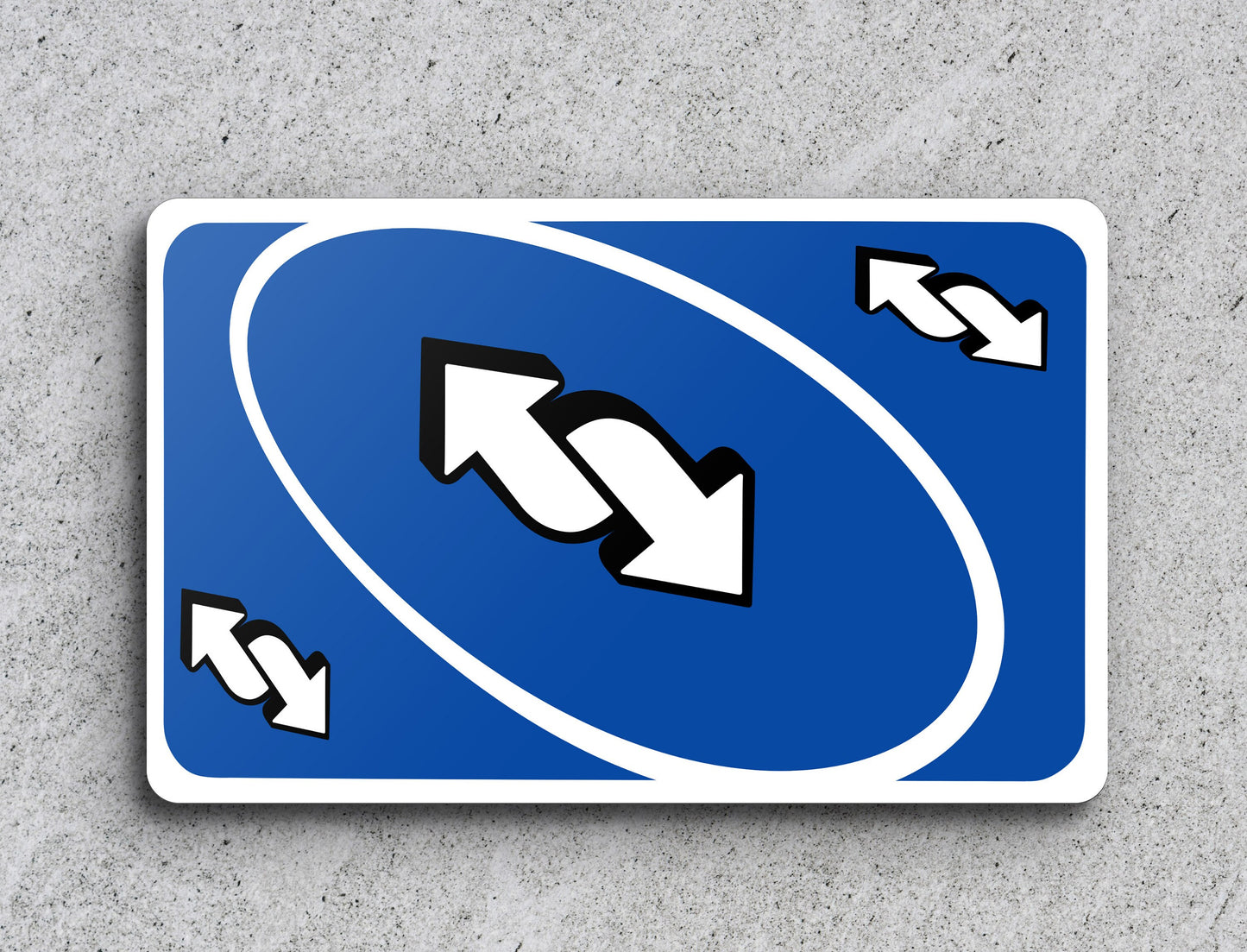 a blue and white sign with arrows pointing in different directions